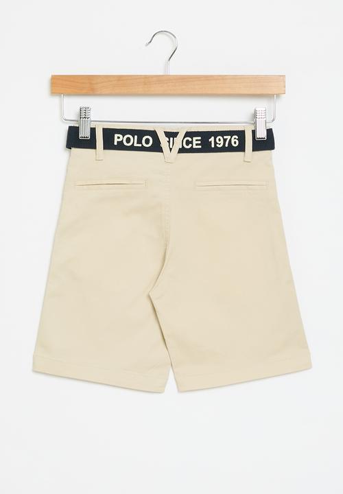 POLO - Boys andrew belted chino short - stone