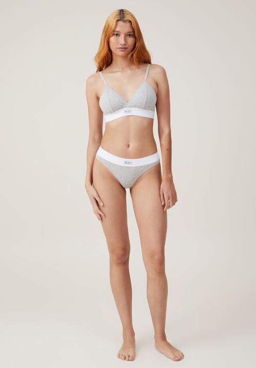 Cotton On - Organic cotton bikini brief - grey marle