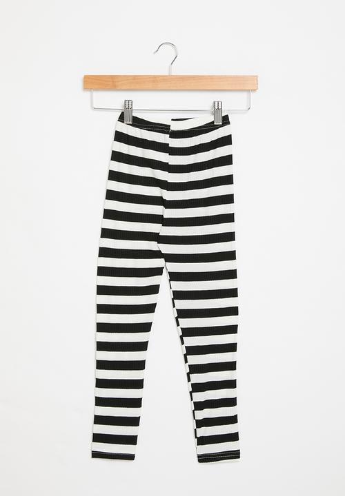 Pop Candy - Striped leggings - black & white