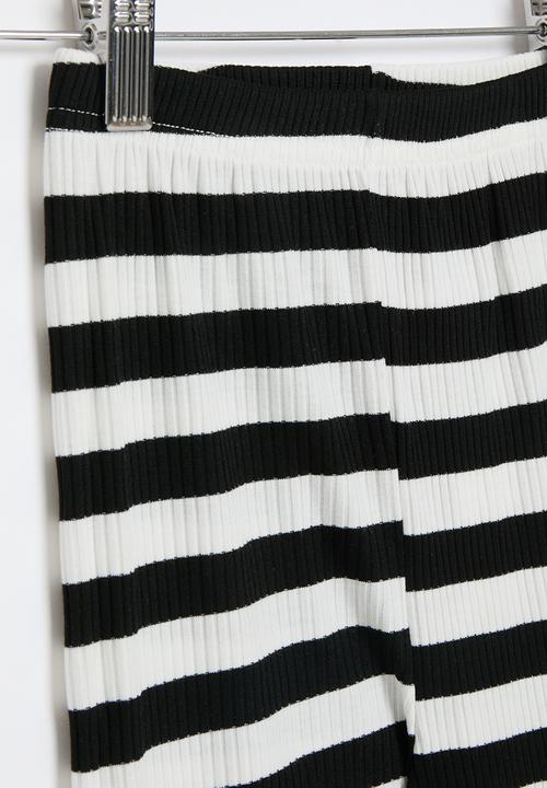 Pop Candy - Striped leggings - black & white