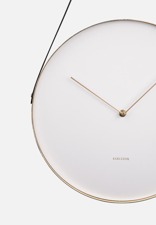 Present Time - Wall Clock Belt - White