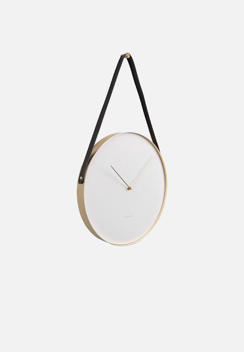 Present Time - Wall Clock Belt - White