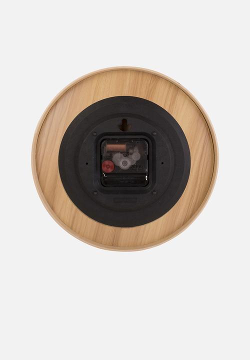 Present Time - Wall Clock Pure Wood Grain - Black 
