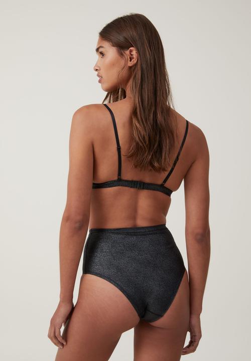 Cotton On - Emma Sparkle Triangle Bralette - Black Sparkle