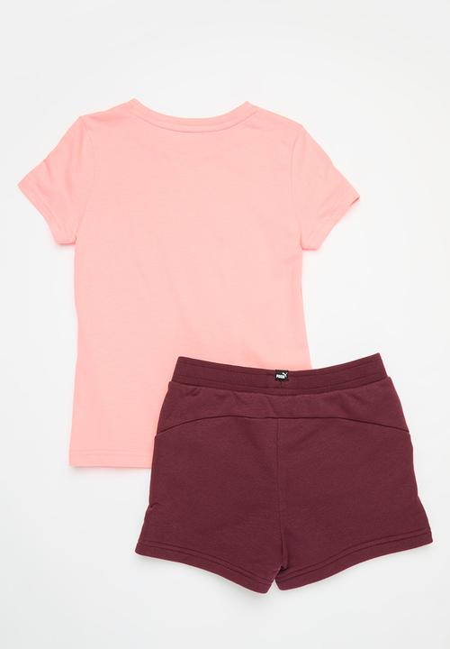 PUMA - Logo tee & shorts set - peach smoothie