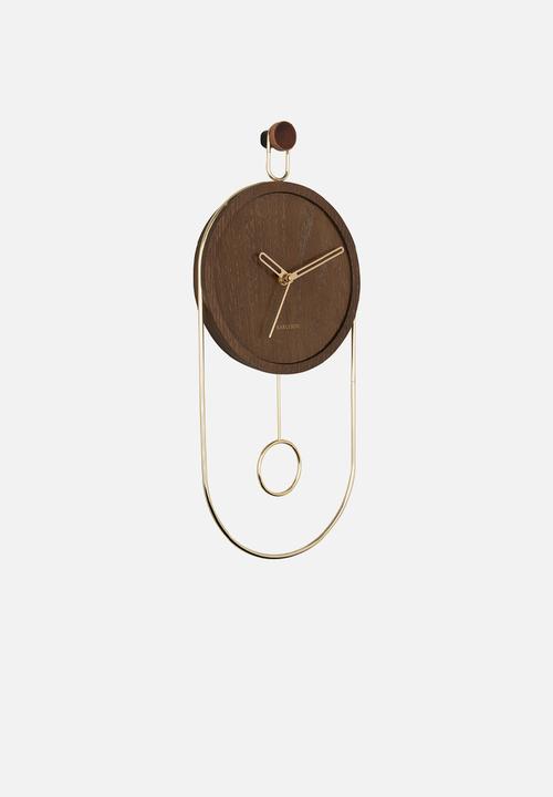 Present Time - Wall Clock Swing Pendulum - Dark Wood