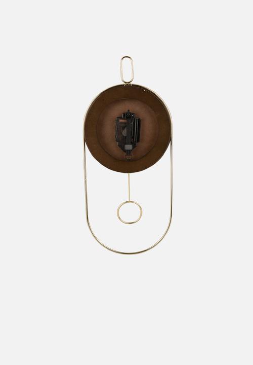 Present Time - Wall Clock Swing Pendulum - Dark Wood