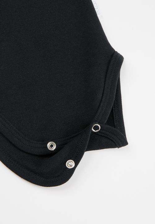 Little Lumps - Frilled jumpsuit, booties & bib set - Black