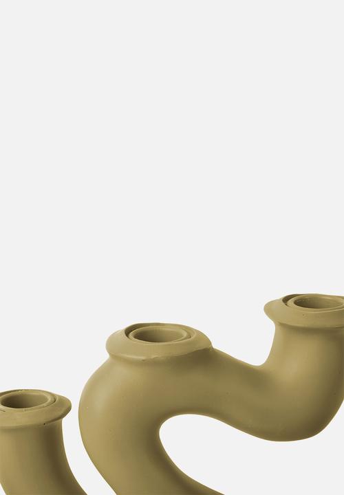 Present Time - Candle Holder Swirls - Latte Brown