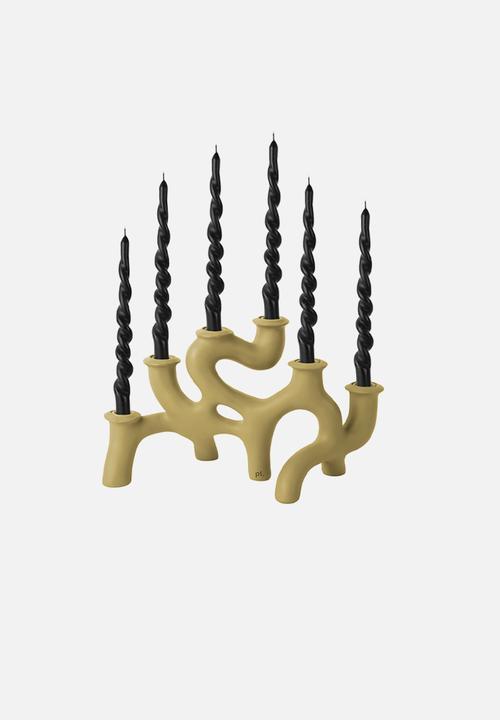 Present Time - Candle Holder Swirls - Latte Brown