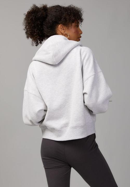 Factorie - Relaxed Zip Through Hoodie - Silver Marle