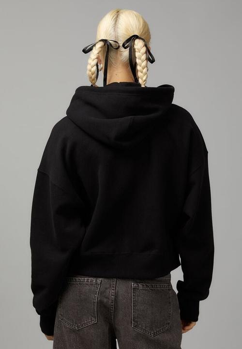 Factorie - Relaxed Zip Through Hoodie - Black