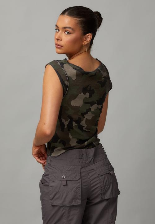 Factorie - Cap Sleeve Tank - Camo/New York