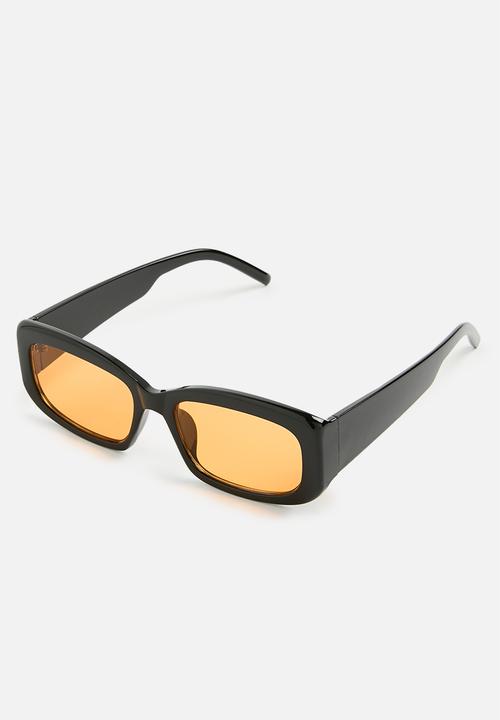 Superbalist - Polly rectangle sunglasses - black & orange