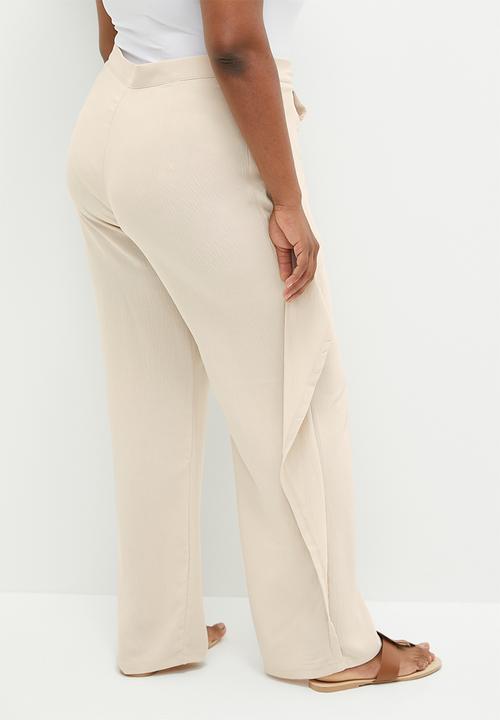 edit - Wrap wide leg trouser - sand