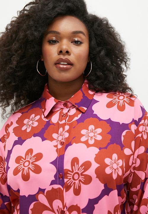 Superbalist - Printed oversized shirt - bright tropical floral