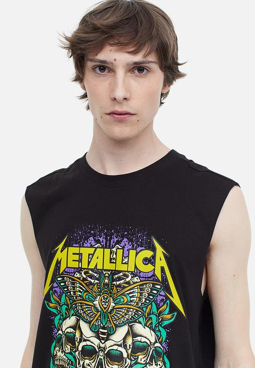 H&M - Printed vest top - black/metallica