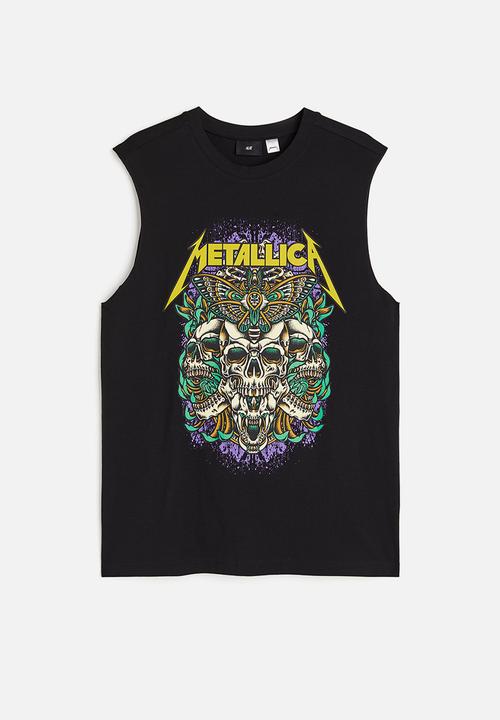 H&M - Printed vest top - black/metallica