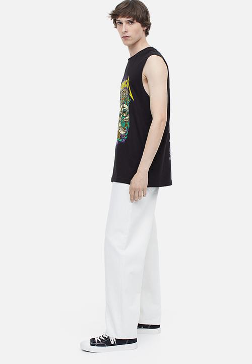 H&M - Printed vest top - black/metallica