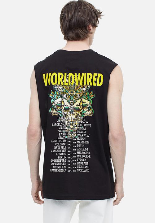 H&M - Printed vest top - black/metallica