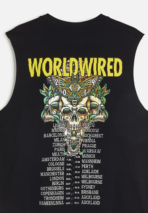 H&M - Printed vest top - black/metallica