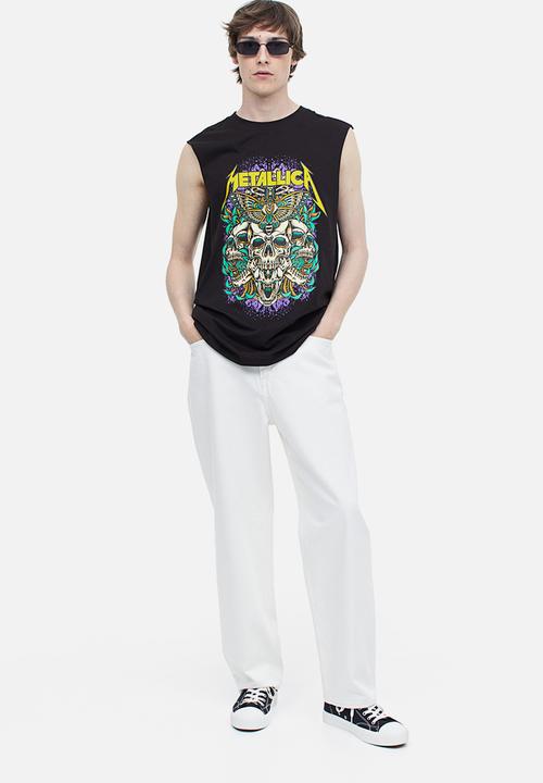 H&M - Printed vest top - black/metallica