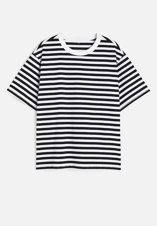 H&M - Coolmax® relaxed fit t-shirt - black/white striped