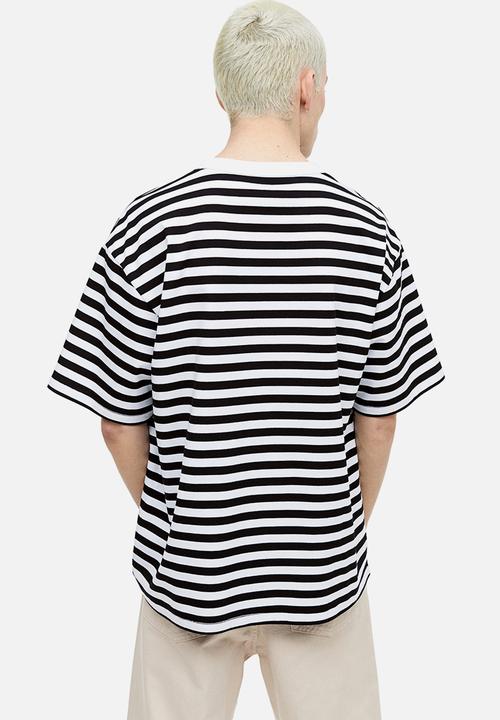 H&M - Coolmax® relaxed fit t-shirt - black/white striped
