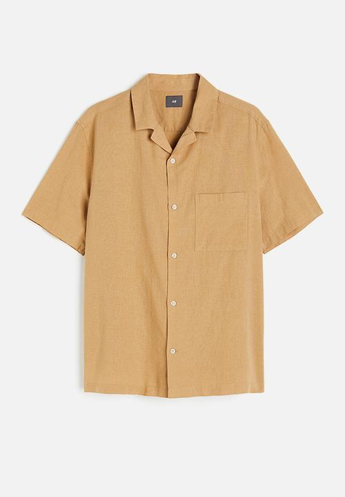 H&M - Regular fit linen-blend shirt - beige