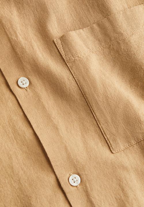 H&M - Regular fit linen-blend shirt - beige