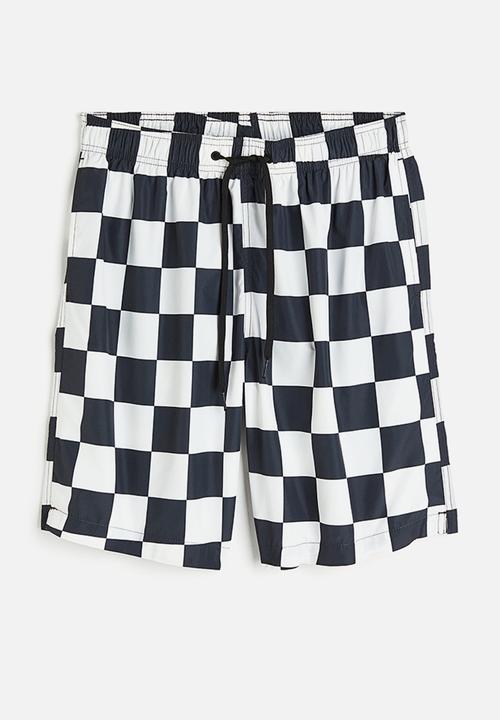 H&M - Patterned swim shorts - black/white checked