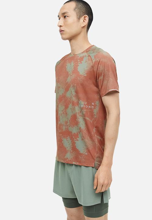 H&M - Drymove™ running top - brick red/patterned