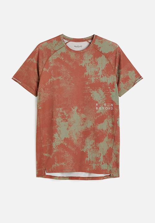 H&M - Drymove™ running top - brick red/patterned