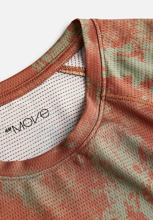 H&M - Drymove™ running top - brick red/patterned