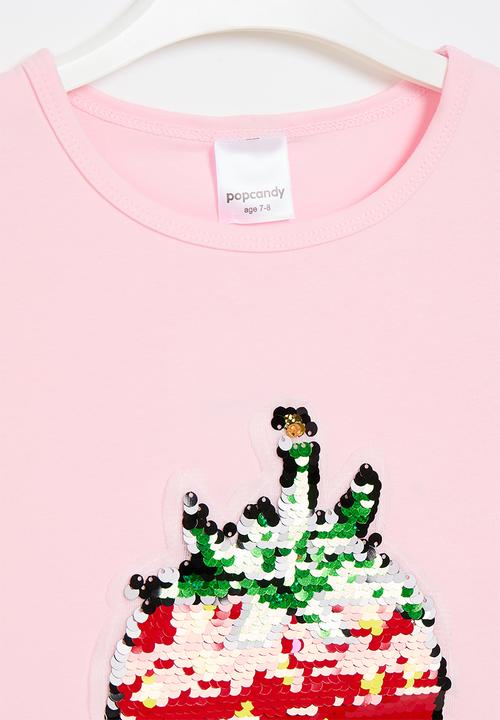 Pop Candy - Strawberry print tee - pink
