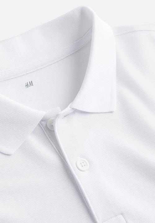 H&M - Coolmax® oversized fit polo shirt - white