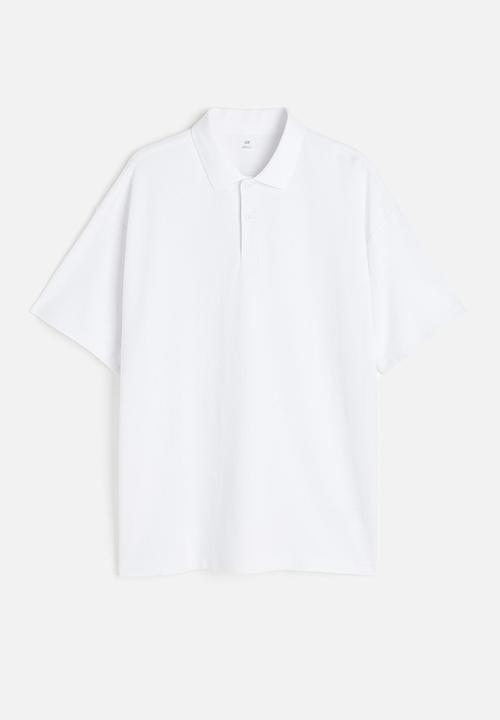 H&M - Coolmax® oversized fit polo shirt - white