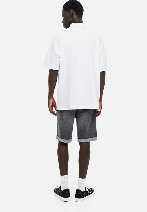 H&M - Coolmax® oversized fit polo shirt - white
