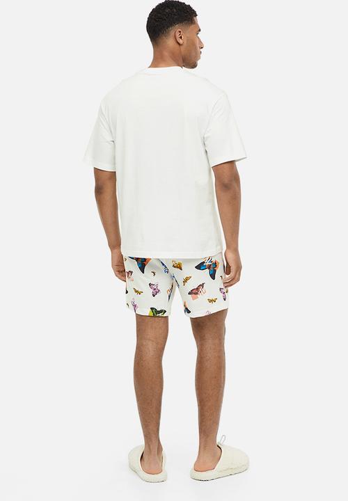 H&M - Patterned pyjama shorts - white/mtv