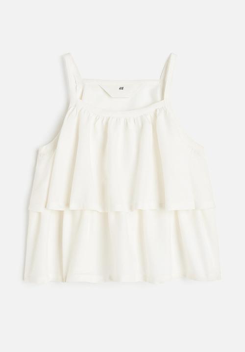 H&M - Tiered blouse - white