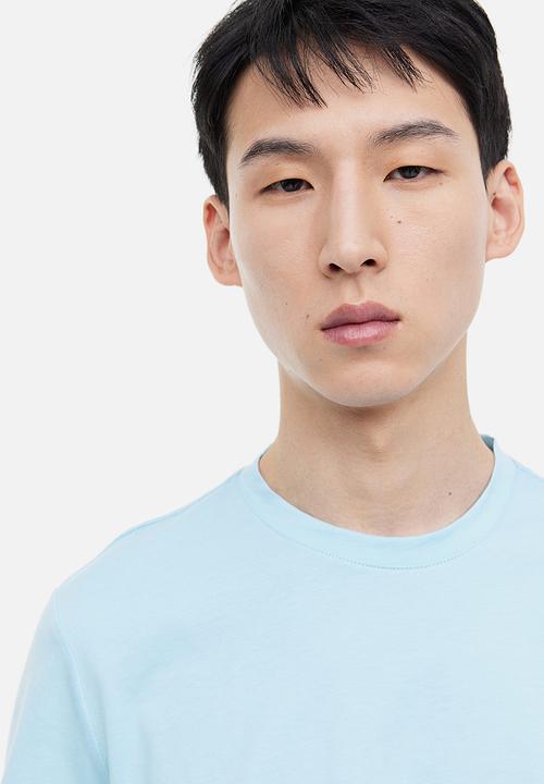 H&M - Slim fit pima cotton t-shirt - light blue