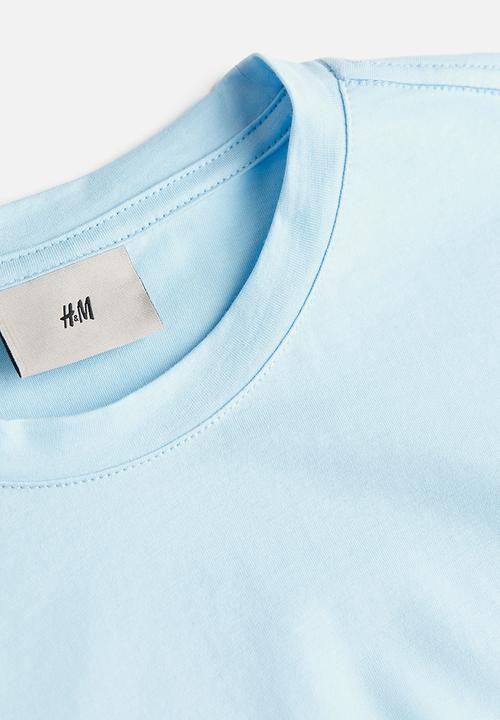H&M - Slim fit pima cotton t-shirt - light blue