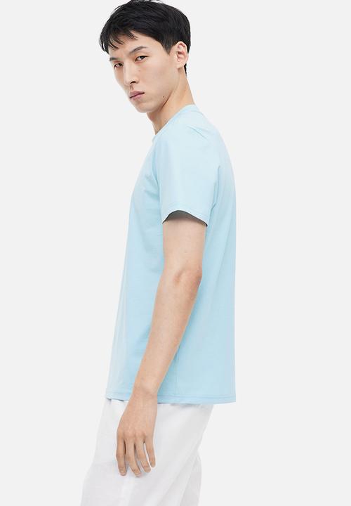 H&M - Slim fit pima cotton t-shirt - light blue