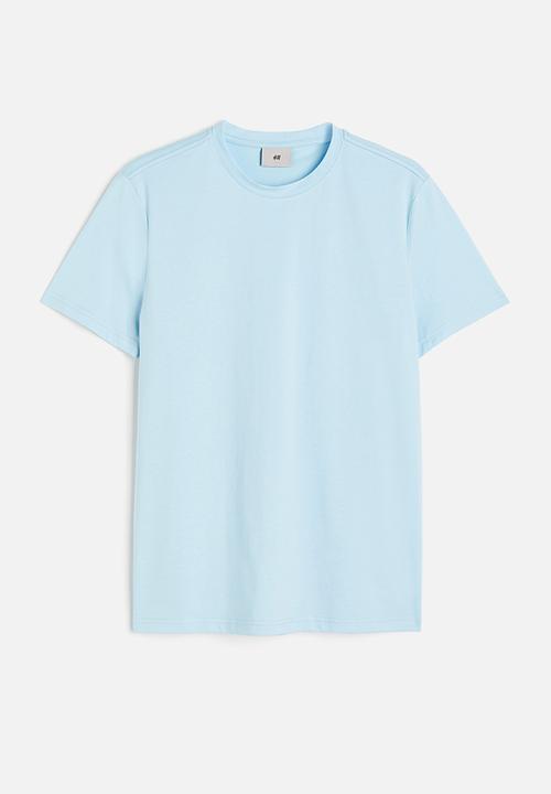 H&M - Slim fit pima cotton t-shirt - light blue