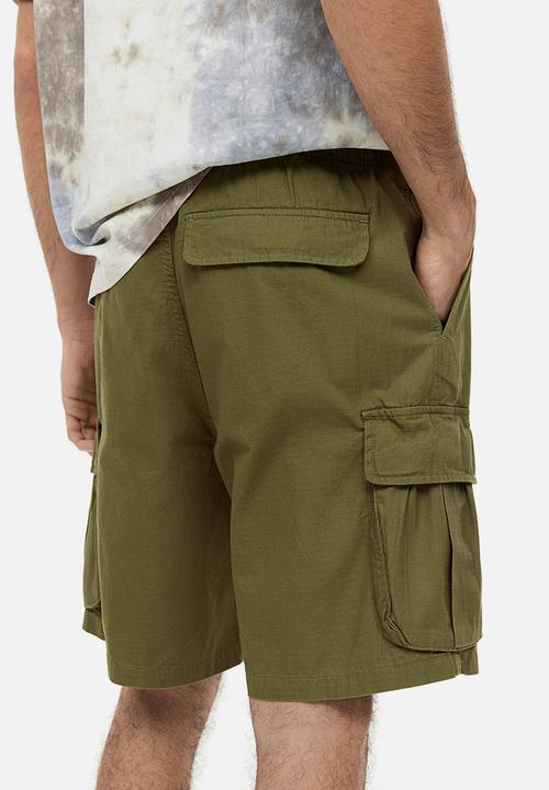 H&M - Relaxed fit ripstop cargo shorts - khaki green