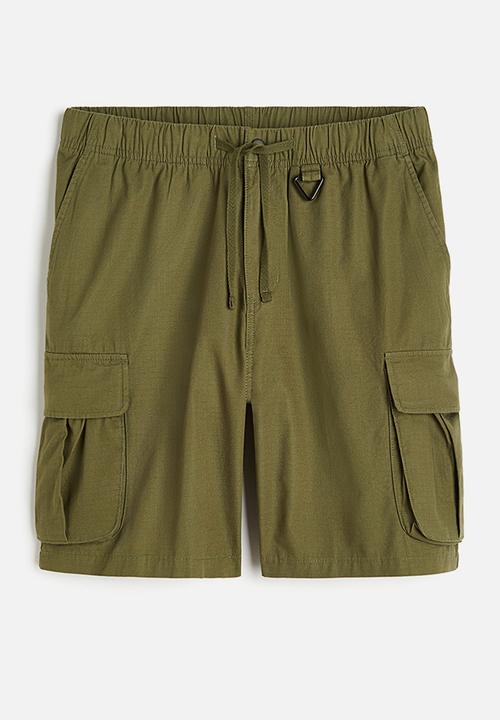H&M - Relaxed fit ripstop cargo shorts - khaki green