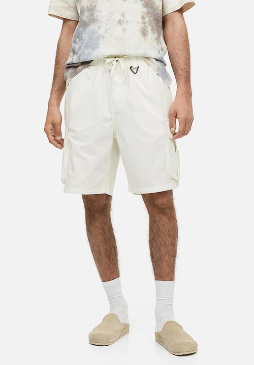 H&M - Relaxed fit ripstop cargo shorts - white
