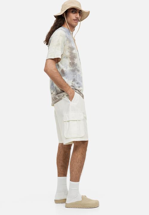 H&M - Relaxed fit ripstop cargo shorts - white