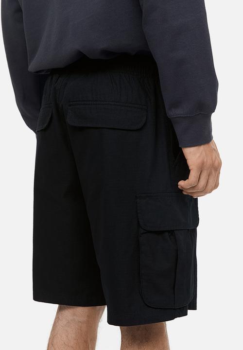 H&M - Relaxed fit ripstop cargo shorts - black