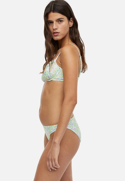 H&M - Bikini bottoms - light green/floral
